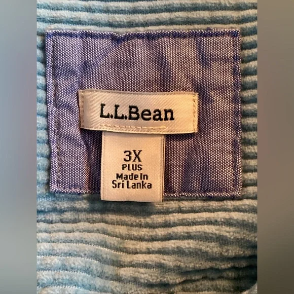 Vtg LL Bean Shirt Jacket Womens Sz 3XTeal Blue Corduroy Wide Wale Shacket Button - Picture 9 of 14